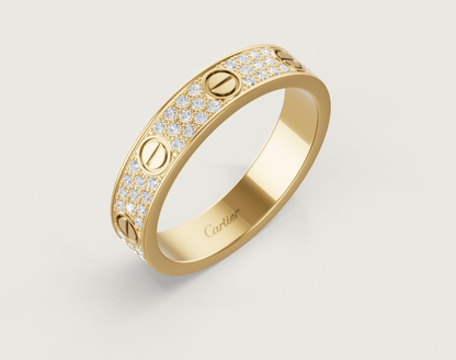 [Vintora]LOVE RING 4mm-wide full-diamond ring GOLD