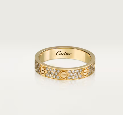 [Vintora]LOVE RING 4mm-wide full-diamond ring GOLD