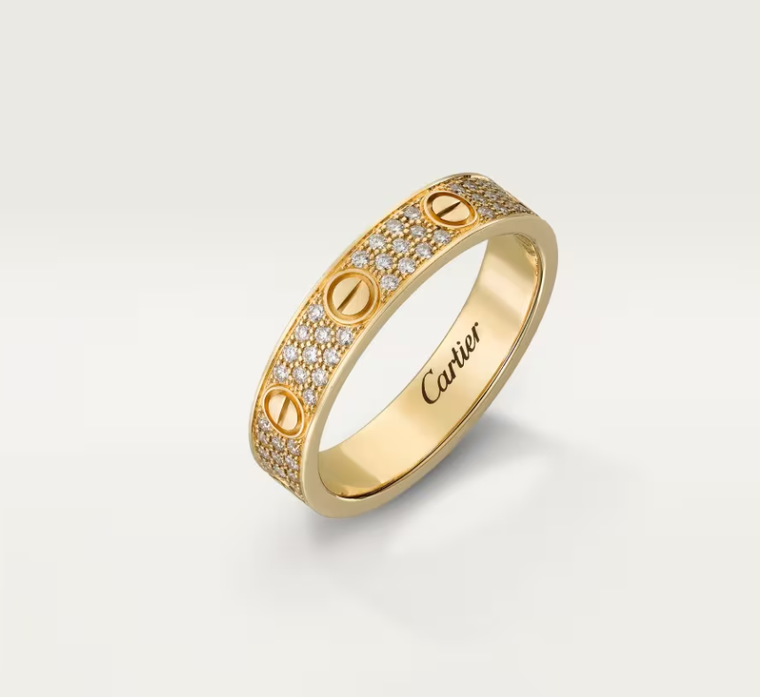 [Vintora]LOVE RING 4mm-wide full-diamond ring GOLD