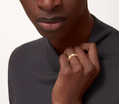 [Vintora]LOVE RING 4mm-wide full-diamond ring GOLD