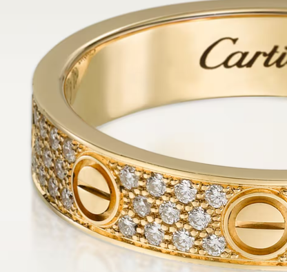 [Vintora]LOVE RING 4mm-wide full-diamond ring GOLD