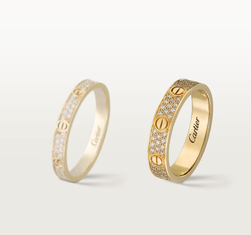 [Vintora]LOVE RING 4mm-wide full-diamond ring GOLD