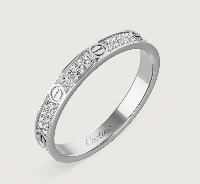 [Vintora]LOVE RING 2.6mm-wide full-diamond ring silver
