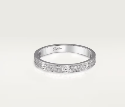 [Vintora]LOVE RING 2.6mm-wide full-diamond ring silver