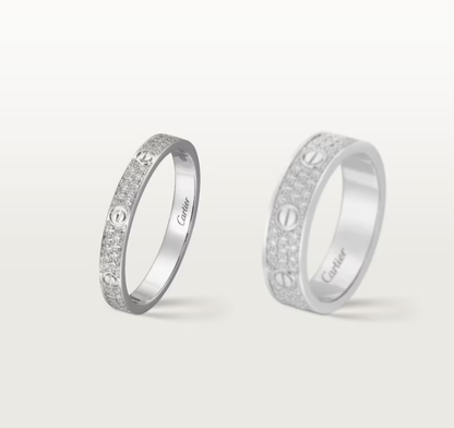 [Vintora]LOVE RING 2.6mm-wide full-diamond ring silver