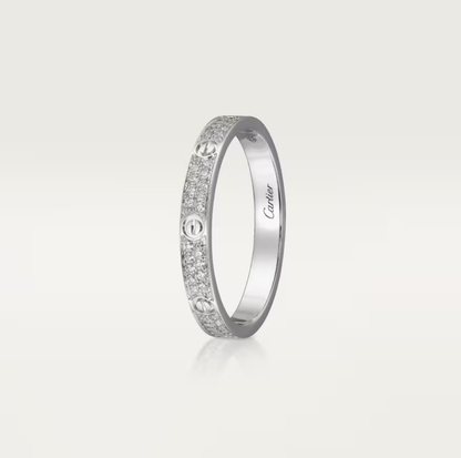 [Vintora]LOVE RING 2.6mm-wide full-diamond ring silver