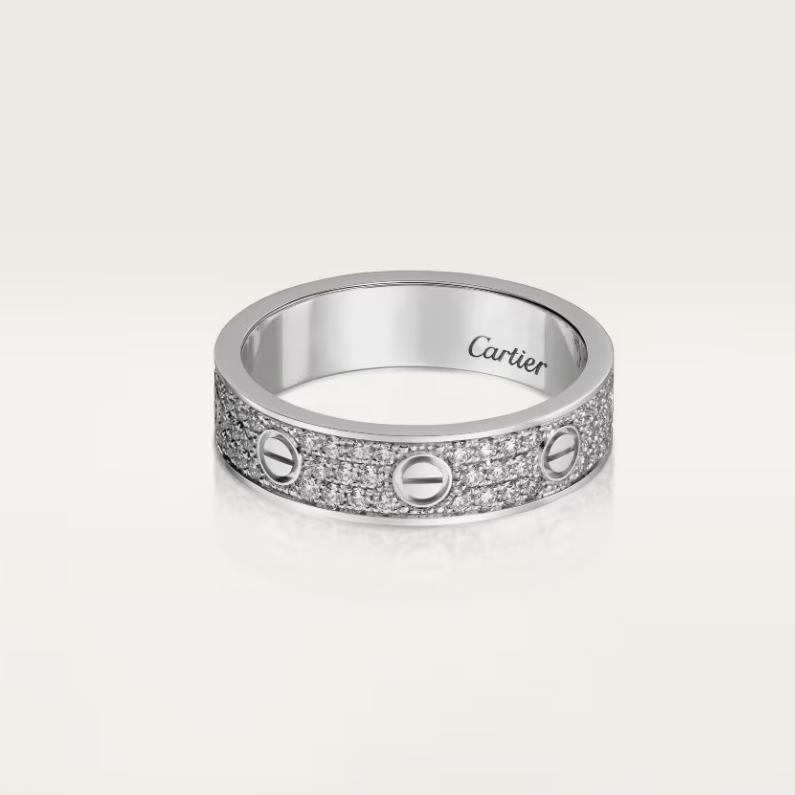 [Vintora]LOVE RING 4mm-wide full-diamond ring silver