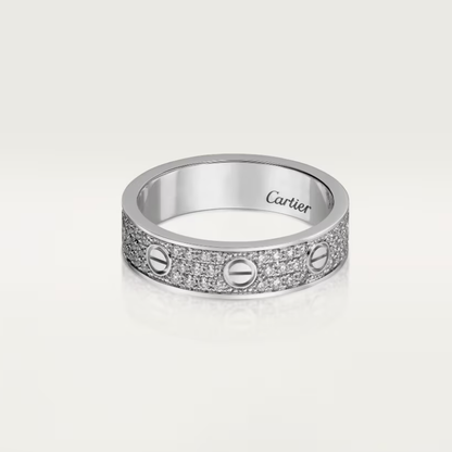 [Vintora]LOVE RING 4mm-wide full-diamond ring silver