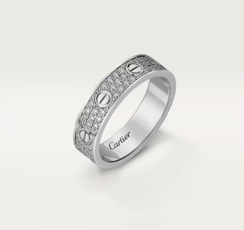 [Vintora]LOVE RING 4mm-wide full-diamond ring silver