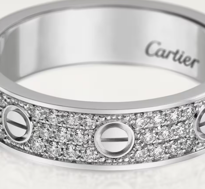 [Vintora]LOVE RING 4mm-wide full-diamond ring silver