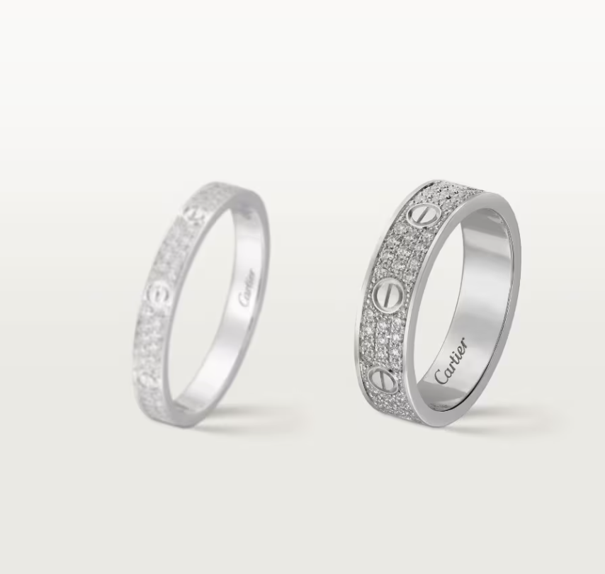 [Vintora]LOVE RING 4mm-wide full-diamond ring silver
