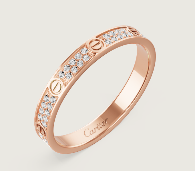[Vintora]LOVE RING 2.6mm-wide full-diamond ring Vintora Gold