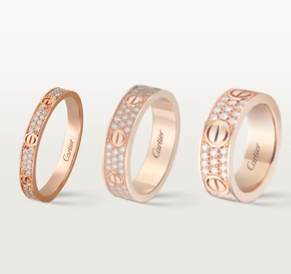[Vintora]LOVE RING 2.6mm-wide full-diamond ring Vintora Gold