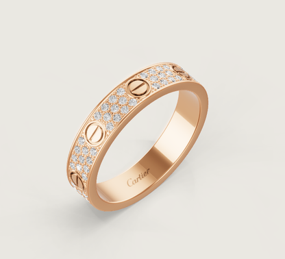 [Vintora]LOVE RING 4mm-wide full-diamond ring Vintora Gold