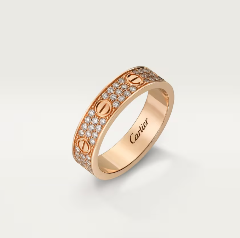 [Vintora]LOVE RING 4mm-wide full-diamond ring Vintora Gold