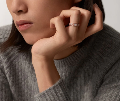 [Vintora]LOVE RING 4mm-wide full-diamond ring Vintora Gold