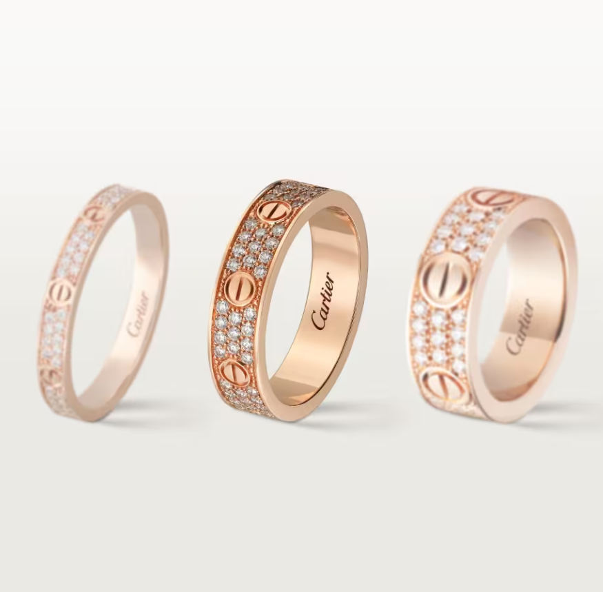 [Vintora]LOVE RING 4mm-wide full-diamond ring Vintora Gold