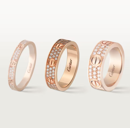 [Vintora]LOVE RING 4mm-wide full-diamond ring Vintora Gold