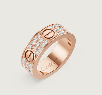 [Vintora]LOVE RING 6.5mm-wide full-diamond ring Vintora Gold