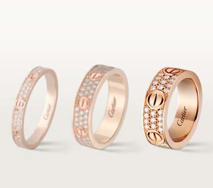 [Vintora]LOVE RING 6.5mm-wide full-diamond ring Vintora Gold