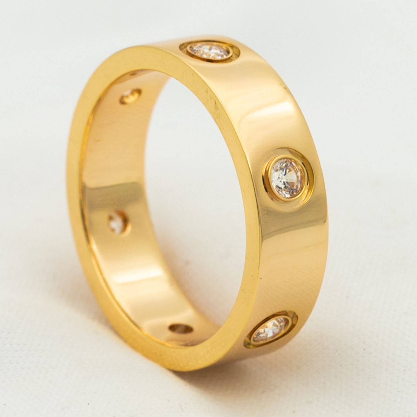 [Vintora]LOVE RING 5.5MM 6 DIAMONDS PINK GOLD