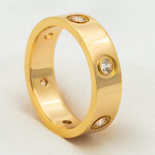 [Vintora]LOVE RING 5.5MM 6 DIAMONDS PINK GOLD