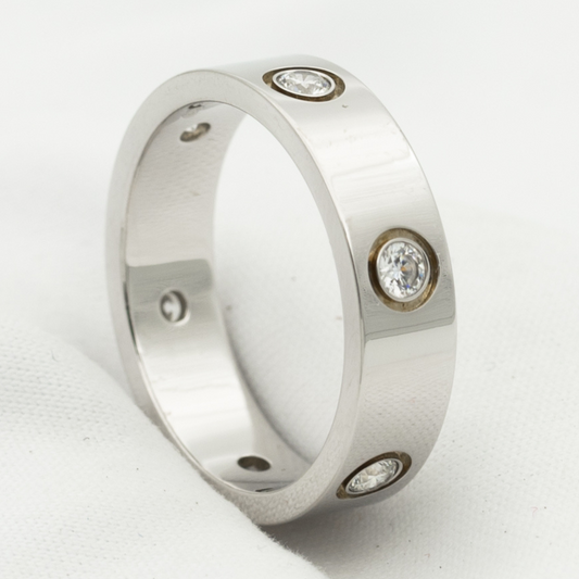 [Vintora]LOVE RING 5.5MM 6 DIAMONDS SILVER