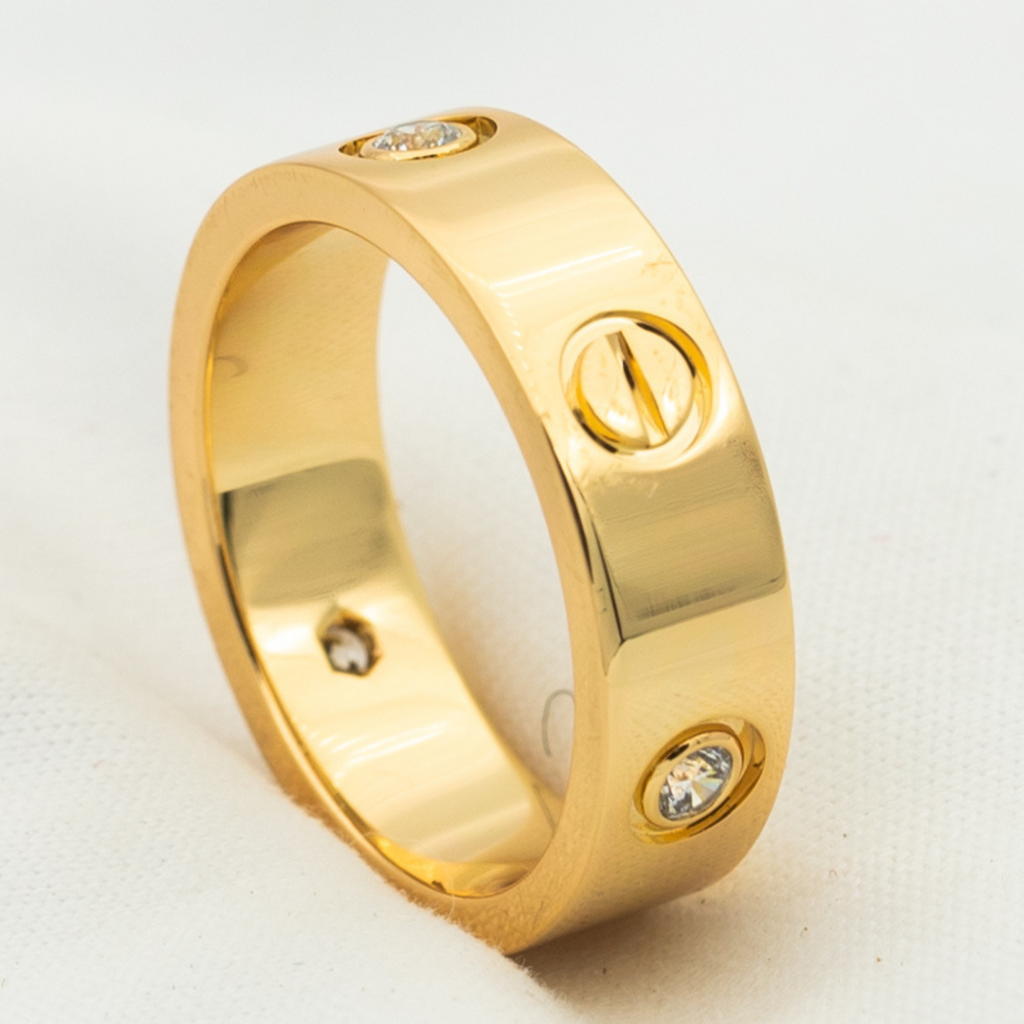 [Vintora]LOVE RING 5.5MM 3 DIAMONDS PINK GOLD