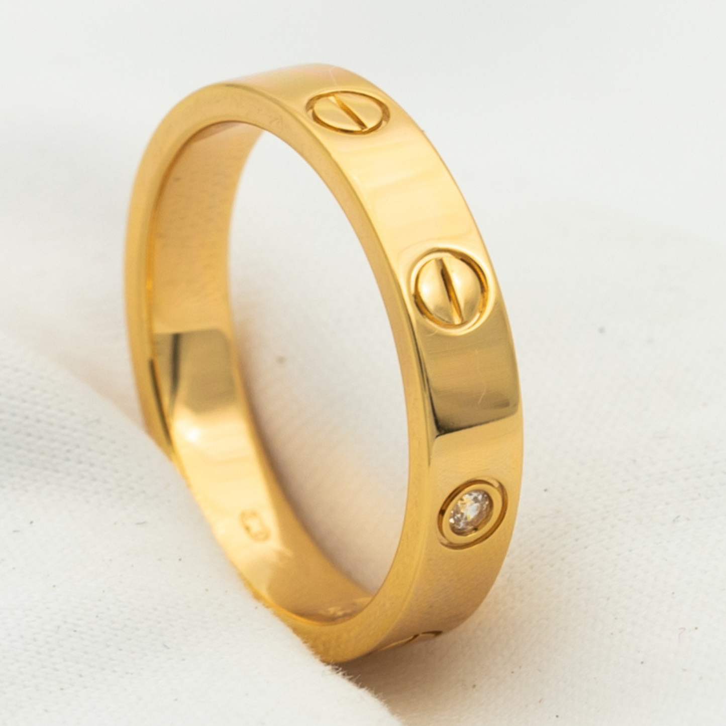 [Vintora]LOVE RING 4MM 1 DIAMOND PINK GOLD