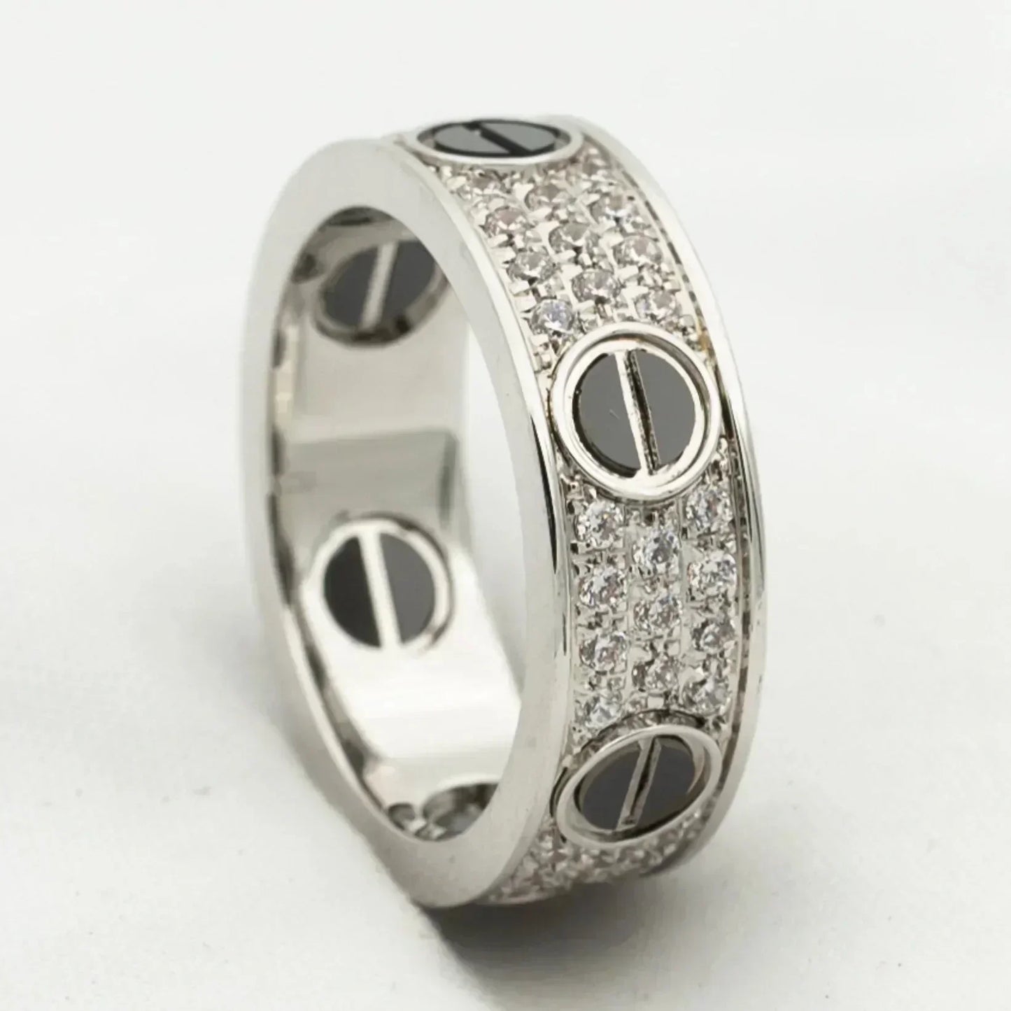 [Vintora]LOVE RING 5.5MM DIAMONDS PAVED CERAMIC
