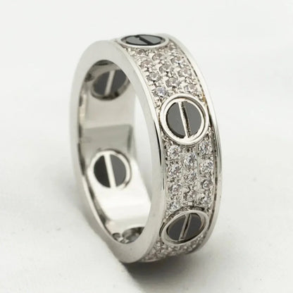 [Vintora]LOVE RING 5.5MM DIAMONDS PAVED CERAMIC