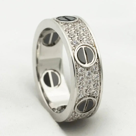 [Vintora]LOVE RING 5.5MM DIAMONDS PAVED CERAMIC
