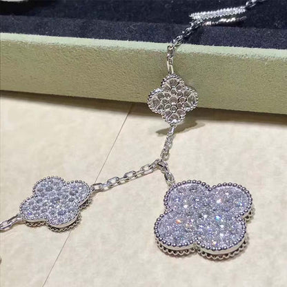 [Vintora]CLOVER 6 MOTIFS SILVER DIAMOND BRACELET