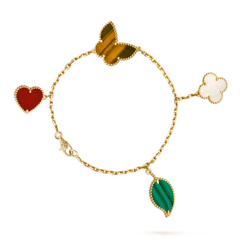 [Vintora]LUCKY SPRING 5 MOTIF GOLD BRACELET