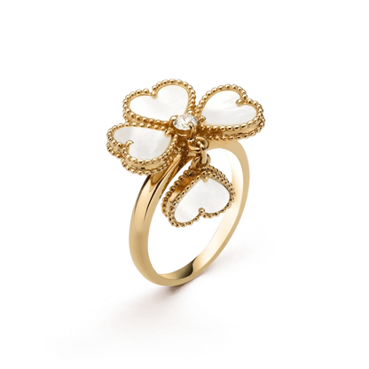 [Vintora]SWEET CLOVER WHITE MOP RING