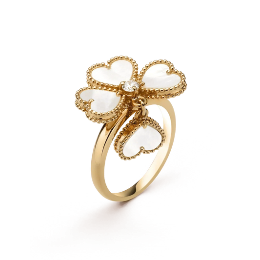 [Vintora]SWEET CLOVER WHITE MOP RING