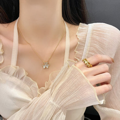 [Vintora]FLOWER DIAMOND NECKLACE