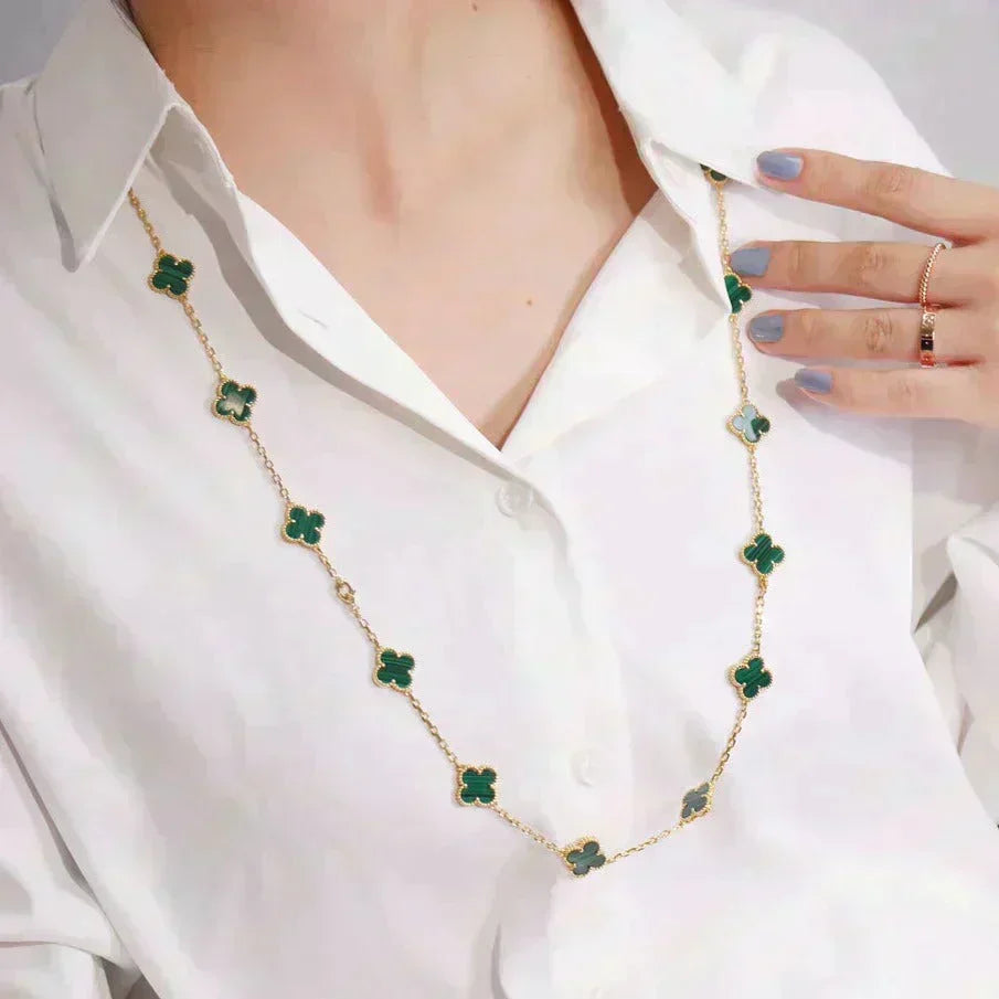 [Vintora]CLOVER 20 MOTIFS MALACHITE GOLD