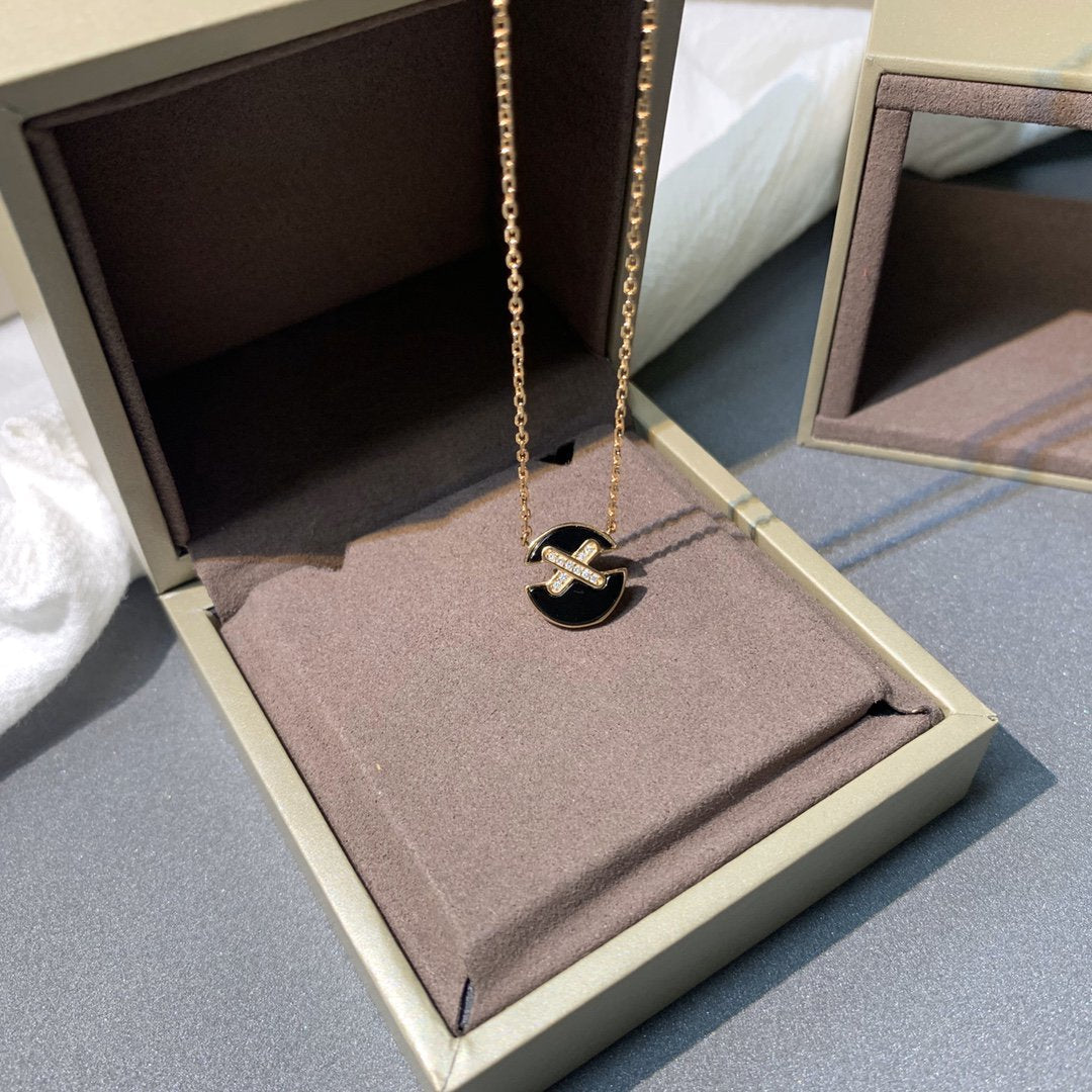 [Vintora]JEUX DE PINK GOLD DIAMOND NECKLACE