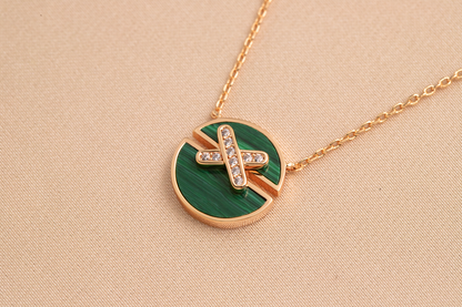 [Vintora]JEUX DE PINK GOLD DIAMOND NECKLACE