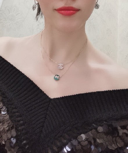 [Vintora]JEUX DE PINK GOLD DIAMOND NECKLACE
