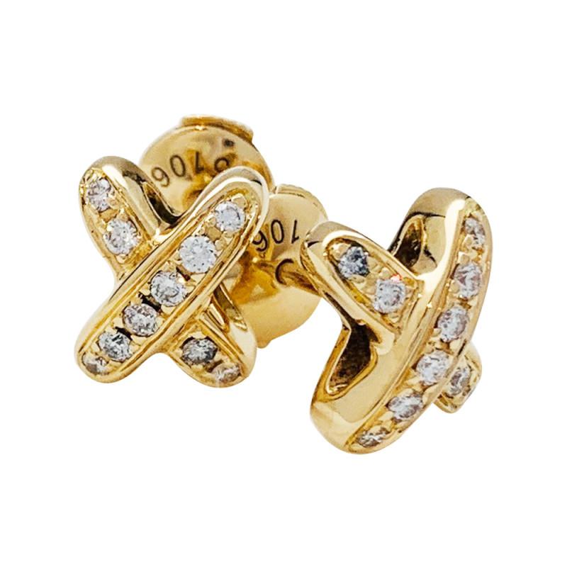 [Vintora]JEUX DE GOLD DIAMOND EARRINGS