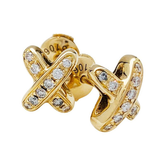 [Vintora]JEUX DE GOLD DIAMOND EARRINGS
