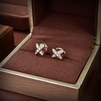 [Vintora]JEUX DE GOLD DIAMOND EARRINGS
