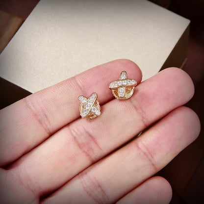 [Vintora]JEUX DE GOLD DIAMOND EARRINGS