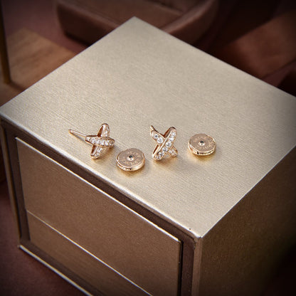 [Vintora]JEUX DE GOLD DIAMOND EARRINGS