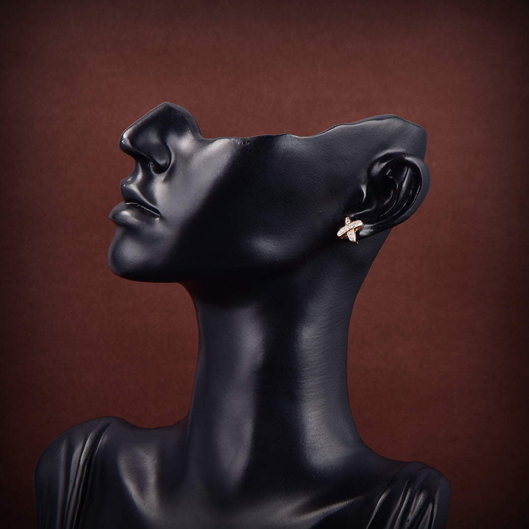[Vintora]JEUX DE GOLD DIAMOND EARRINGS