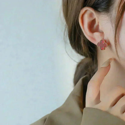 [Vintora]CLOVER MEDIUM 1 MOTIFS CARNELIAN  EARRINGS