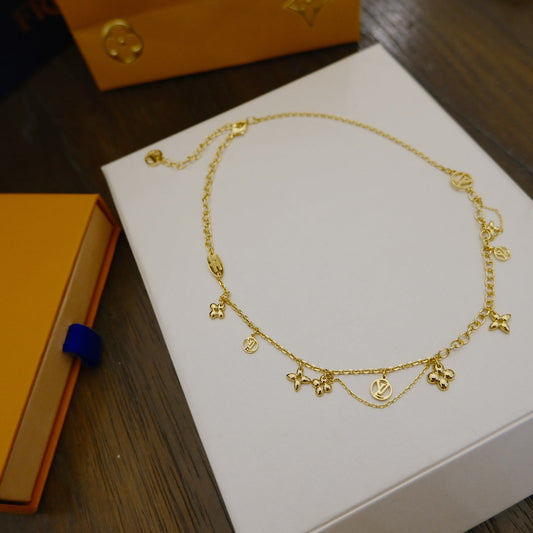 [Vintora]BLOOMING SUPPLE NECKLACE BRASS