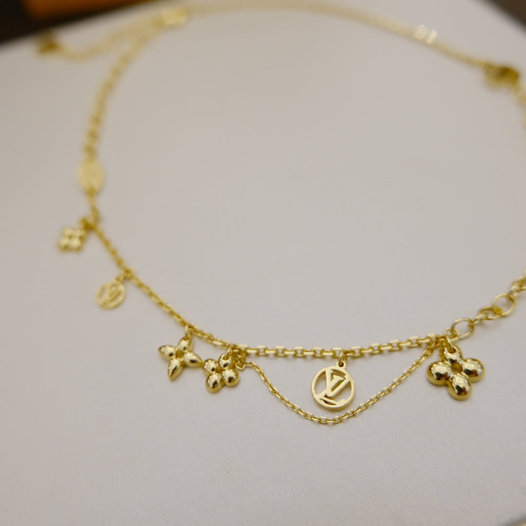 [Vintora]BLOOMING SUPPLE NECKLACE BRASS